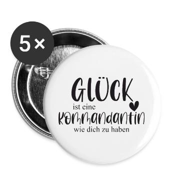 Kommandantin Freiwillige Feuerwehr Ehrenamt - Buttons groß 56 mm (5er Pack) - Weiß - Vorne