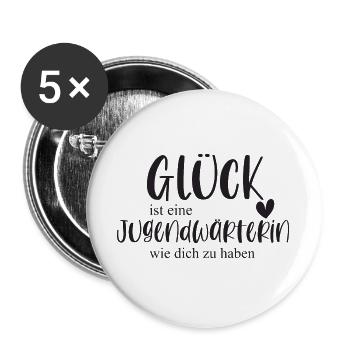 Jugendwärterin Freiwillige Feuerwehr Ehrenamt - Buttons groß 56 mm (5er Pack) - Weiß - Vorne