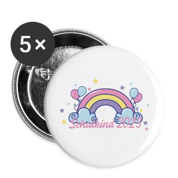 Children Enrolment Back to school Schoolchild School - Buttons large 2.2''/56 mm (5-pack) - white - Front