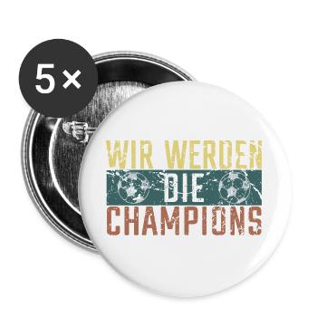 Deutschland Meister 2026 - Buttons groß 56 mm (5er Pack) - Weiß - Vorne