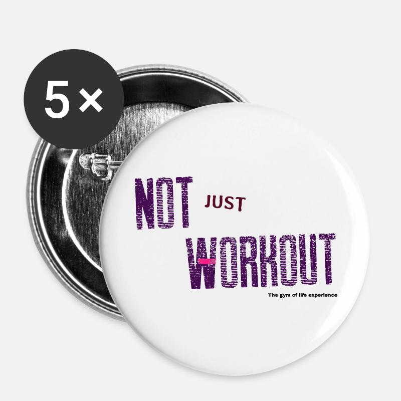 Nicht nur Workout - Buttons groß 56 mm (5er Pack) - Weiß