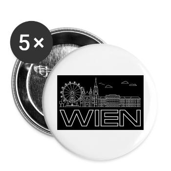 Vienna - with skyline - Buttons large 2.2''/56 mm (5-pack) - white - Front