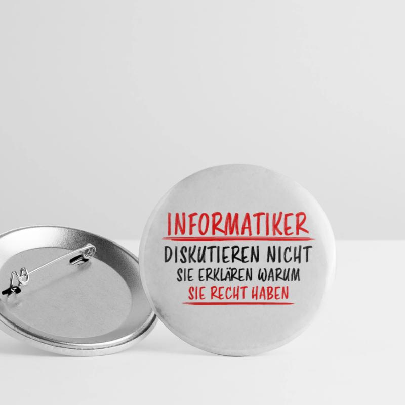 Informatiker Lustig Spruch Programmierer Geschenk Buttons groß 56 mm (5er Pack)