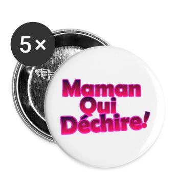 Maman qui déchire - Lot de 5 grands badges (56 mm) - blanc - Devant