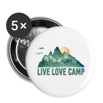 Live Liebescamp - Buttons groß 56 mm (5er Pack) - Weiß - Vorne
