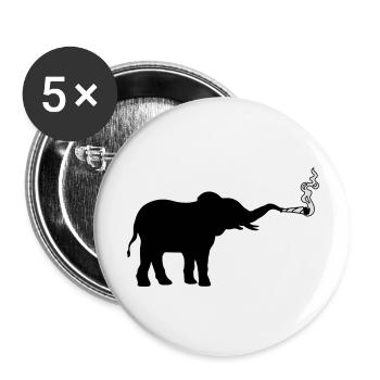 Smoking Elephant Joint Weed - Buttons large 2.2''/56 mm (5-pack) - white - Front