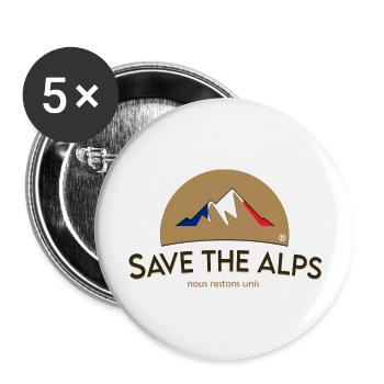 Save The Alps France - Buttons large 2.2''/56 mm (5-pack) - white - Front