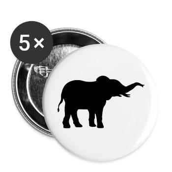 Elephant cool silhouette design - Buttons large 2.2''/56 mm (5-pack) - white - Front