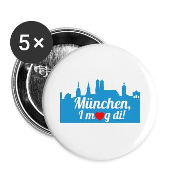München - I mog di - Buttons groß 56 mm (5er Pack) - Weiß - Vorne