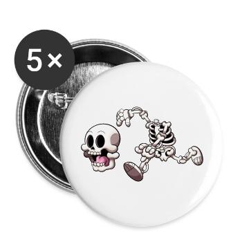 Skeleton Lost His Head - Buttons large 2.2''/56 mm (5-pack) - white - Front