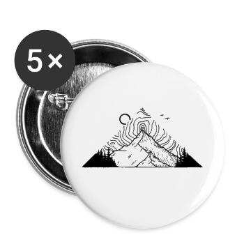 Lignes de contour des montagnes triangulaires - Lot de 5 grands badges (56 mm) - blanc - Devant