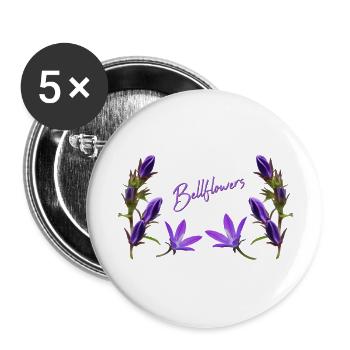 Bellflowers Bellflower purple flowers - Buttons large 2.2''/56 mm (5-pack) - white - Front