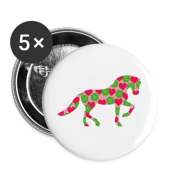 La chance des chevaux - Lot de 5 grands badges (56 mm) - blanc - Devant