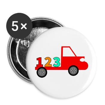 truck - Buttons large 2.2''/56 mm (5-pack) - white - Front