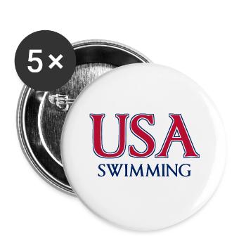 USA Swimming - National Colors - United States - Buttons large 2.2''/56 mm (5-pack) - white - Front