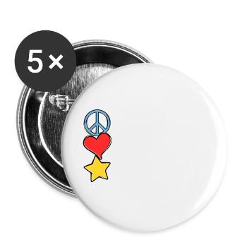 peace love christmas - Buttons large 2.2''/56 mm (5-pack) - white - Front
