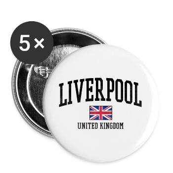 Liverpool UK Flag Style - Buttons large 2.2''/56 mm (5-pack) - white - Front