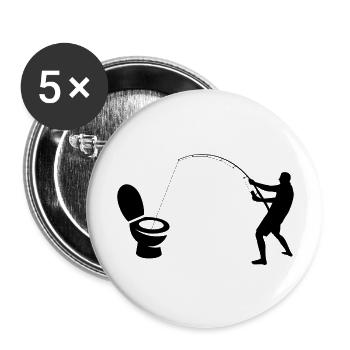 toilet fisherman - Buttons large 2.2''/56 mm (5-pack) - white - Front