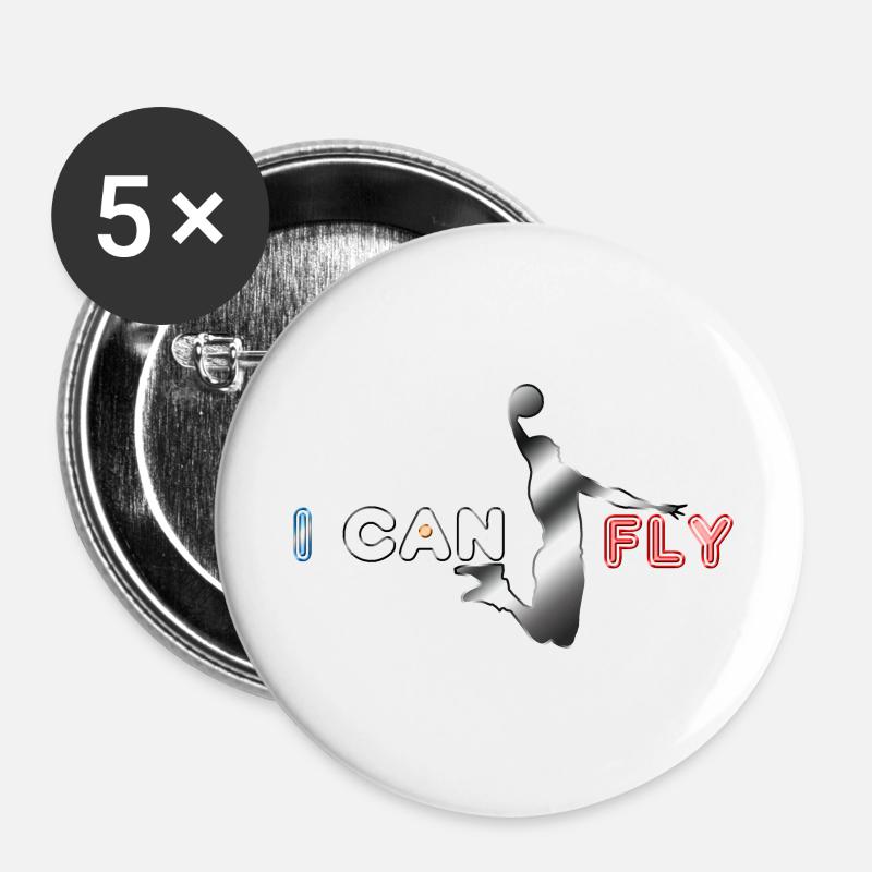 I can Fly Basketball - Buttons large 2.2''/56 mm (5-pack) - white