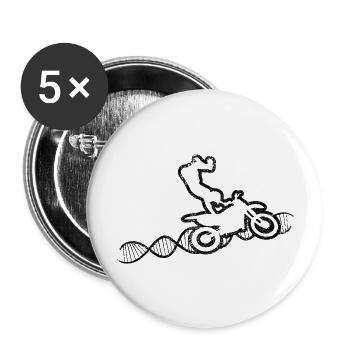 Motorcross Geschenk Motorrad Mofa Motorradfahrer - Buttons groß 56 mm (5er Pack) - Weiß - Vorne