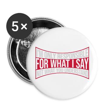 what I say quote - Buttons large 2.2''/56 mm (5-pack) - white - Front