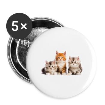 chatons maine coon chats mignons - Lot de 5 grands badges (56 mm) - blanc - Devant
