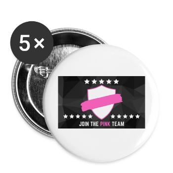 JOIN THE PINK TEAM - Buttons groß 56 mm (5er Pack) - Weiß - Vorne