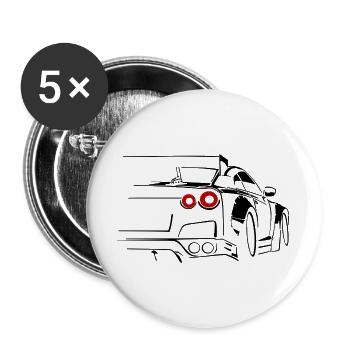 voiture de sport course tuning moteur - Lot de 5 grands badges (56 mm) - blanc - Devant