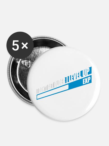 get older level up - Buttons groß 56 mm (5er Pack) - Weiß