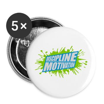 Citation de discipline sur la motivation - Lot de 5 grands badges (56 mm) - blanc - Devant