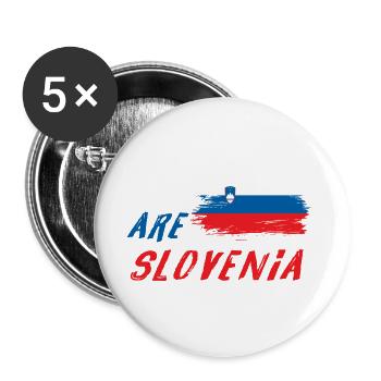Wir sind Slowenien - Buttons groß 56 mm (5er Pack) - Weiß - Vorne