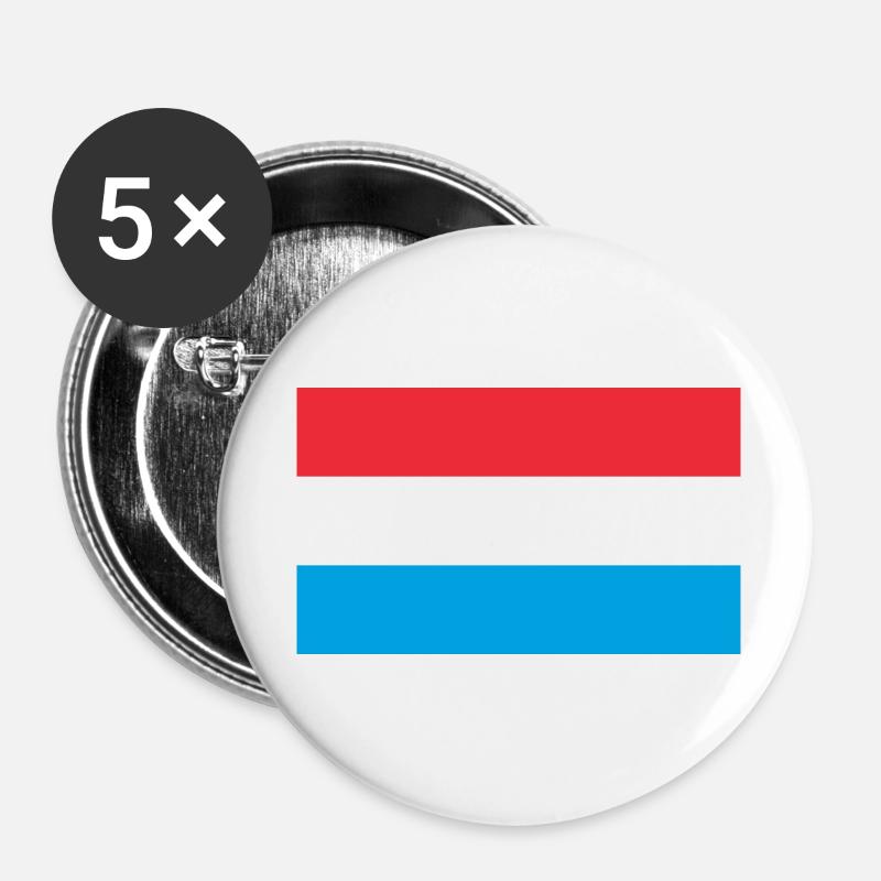Luxembourg National Flag - Buttons large 2.2''/56 mm (5-pack) - white
