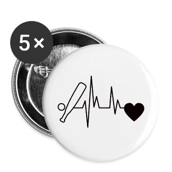 Baseballspieler Baseball Baseballliebhaber Spruch - Buttons groß 56 mm (5er Pack) - Weiß - Vorne