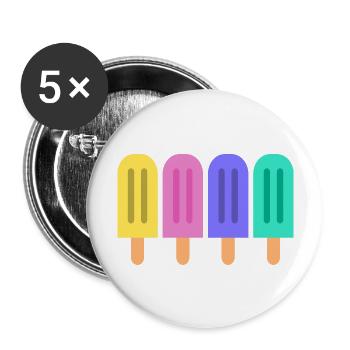 Colourful ice-cream - Buttons large 2.2''/56 mm (5-pack) - white - Front