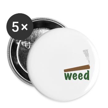 HollyWeed white - Buttons groß 56 mm (5er Pack) - Weiß - Vorne