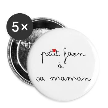 Petit faon à sa maman - Lot de 5 grands badges (56 mm) - blanc - Devant