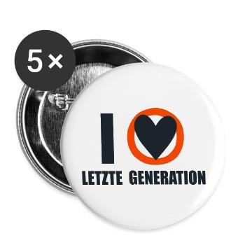 Letzte Generation - Design 6 - Buttons groß 56 mm (5er Pack) - Weiß - Vorne