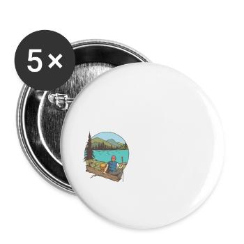 Gravel Bike Hike Rennrad Fahrrad lustiges Geschenk - Buttons groß 56 mm (5er Pack) - Weiß - Vorne