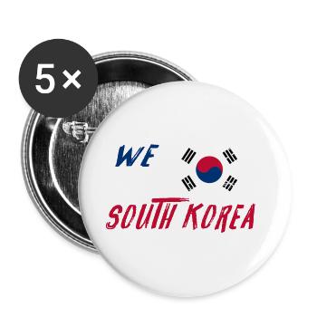 Wir sind Südkorea - Buttons groß 56 mm (5er Pack) - Weiß - Vorne