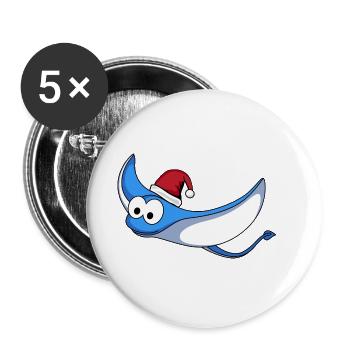 Ray Comic Christmas - Buttons large 2.2''/56 mm (5-pack) - white - Front