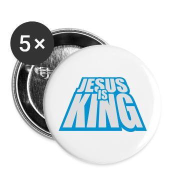 Citation de Jésus est roi - Lot de 5 grands badges (56 mm) - blanc - Devant