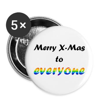 Joyeux Noël LGBTQ à tous Rainbow Flag - Lot de 5 grands badges (56 mm) - blanc - Devant