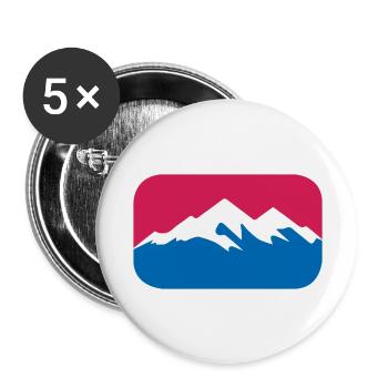 Berge Wandern Logo Schnee Alpen lustiges Geschenk - Buttons groß 56 mm (5er Pack) - Weiß - Vorne