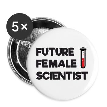 Zukünftige Wissenschaftlerin - Buttons groß 56 mm (5er Pack) - Weiß - Vorne