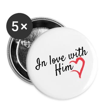 Dear partner look - Buttons large 2.2''/56 mm (5-pack) - white - Front