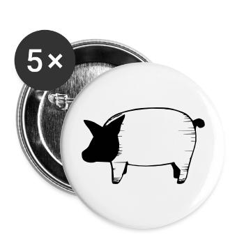 Pig Pigs Pigs Animal Animals Vector 6 - Buttons large 2.2''/56 mm (5-pack) - white - Front