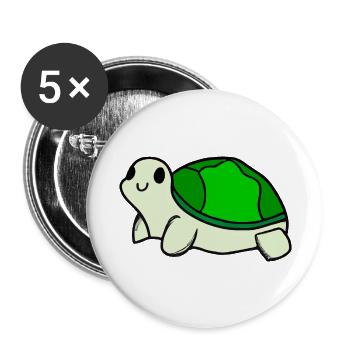 Idée cadeau de tortue mignonne bébé et enfants - Lot de 5 grands badges (56 mm) - blanc - Devant
