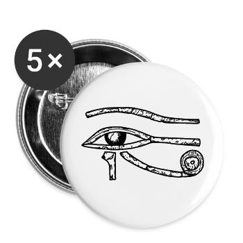Horusauge Udjat Auge Udzat Ägyptisches Auge Design - Buttons groß 56 mm (5er Pack) - Weiß - Vorne