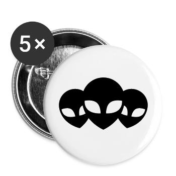 3 Aliens Team Friends - Buttons large 2.2''/56 mm (5-pack) - white - Front
