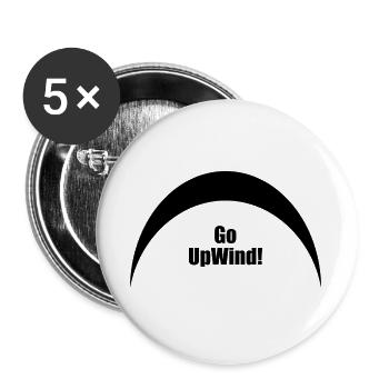 Go Upwind - Kitesurf - Buttons groß 56 mm (5er Pack) - Weiß - Vorne